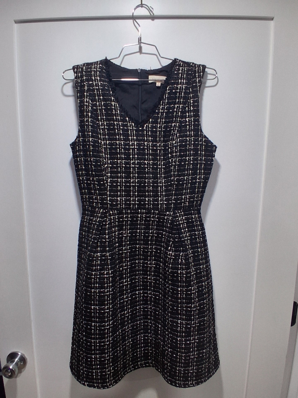 Solitaire Women's Black Tweed Sleeveless A-Line Dress 4